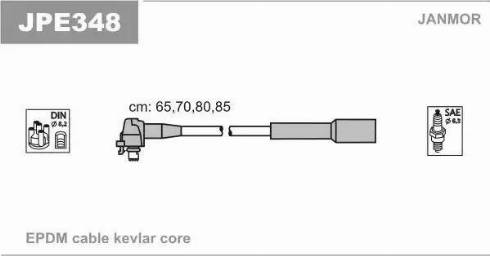 Janmor JPE348 - Комплект проводів запалювання autozip.com.ua