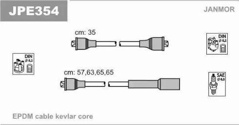 Janmor JPE354 - Комплект проводів запалювання autozip.com.ua