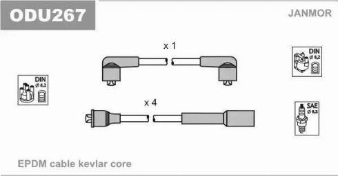 Janmor ODU267 - Комплект проводів запалювання autozip.com.ua