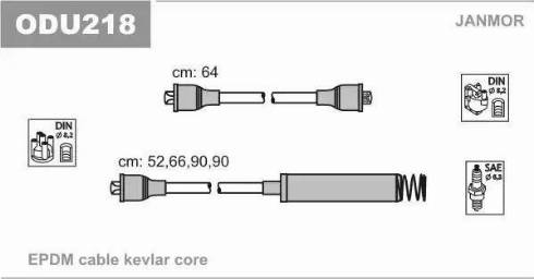 Janmor ODU218 - Комплект проводів запалювання autozip.com.ua