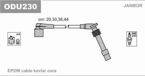 Janmor ODU230 - Комплект проводів запалювання autozip.com.ua