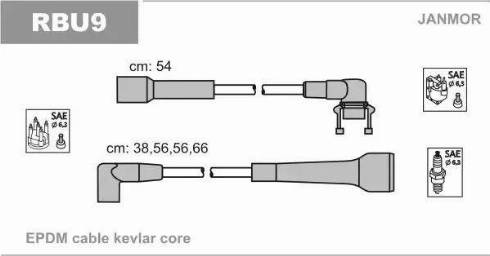 Janmor RBU9 - Комплект проводів запалювання autozip.com.ua