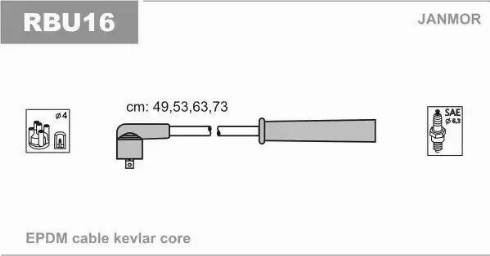 Janmor RBU16 - Комплект проводів запалювання autozip.com.ua