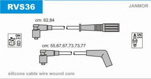 Janmor RVS36 - Комплект проводів запалювання autozip.com.ua