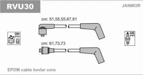 Janmor RVU30 - Комплект проводів запалювання autozip.com.ua