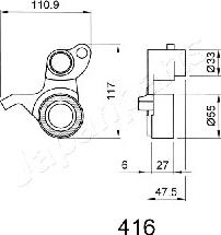 Japanparts BE-416 - Натягувач, зубчастий ремінь autozip.com.ua