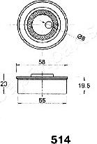 Japanparts BE-514 - Натягувач, зубчастий ремінь autozip.com.ua