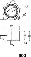 Japanparts BE-600 - Натягувач, зубчастий ремінь autozip.com.ua