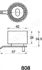 Japanparts BE-808 - Натягувач, зубчастий ремінь autozip.com.ua