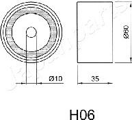 Japanparts BE-H06 - Натягувач, зубчастий ремінь autozip.com.ua