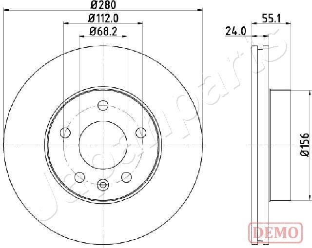 Japanparts DI-0958C - Гальмівний диск autozip.com.ua