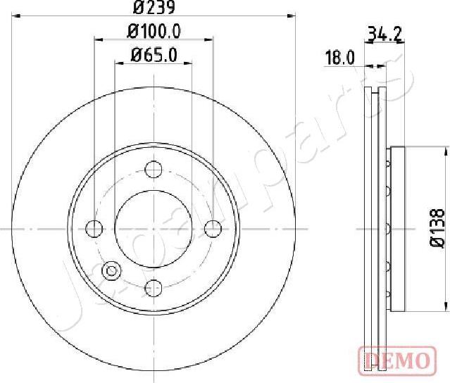 Japanparts DI-0952C - Гальмівний диск autozip.com.ua