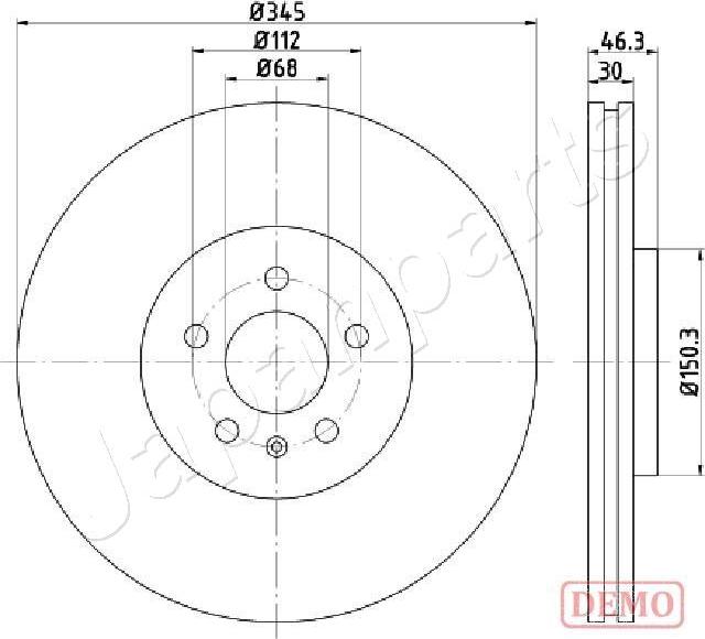 Japanparts DI-0912C - Гальмівний диск autozip.com.ua