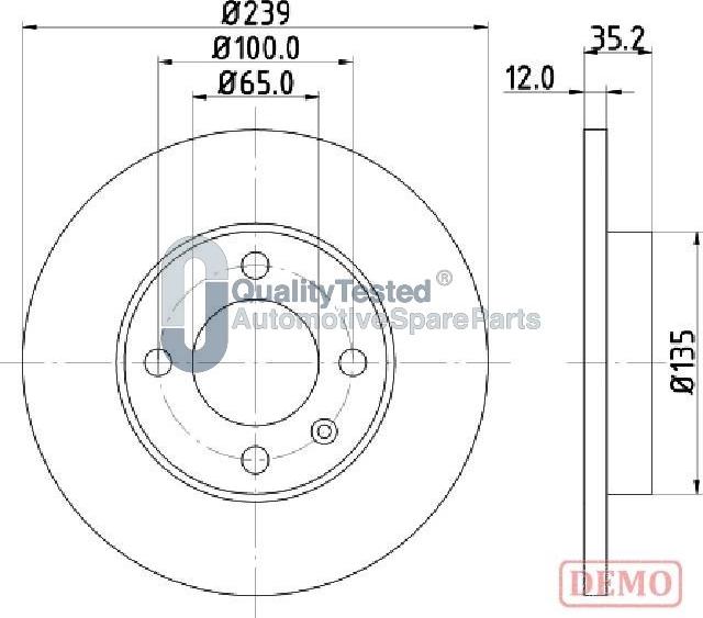 Japanparts DI0938JM - Гальмівний диск autozip.com.ua