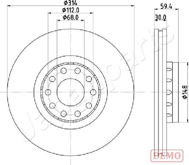 Japanparts DI-0924C - Гальмівний диск autozip.com.ua