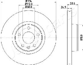 Japanparts DI-0927 - Гальмівний диск autozip.com.ua