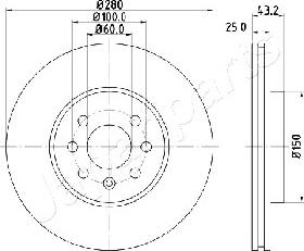 Japanparts DI-0422 - Гальмівний диск autozip.com.ua