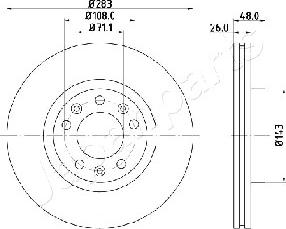 Japanparts DI-0633 - Гальмівний диск autozip.com.ua