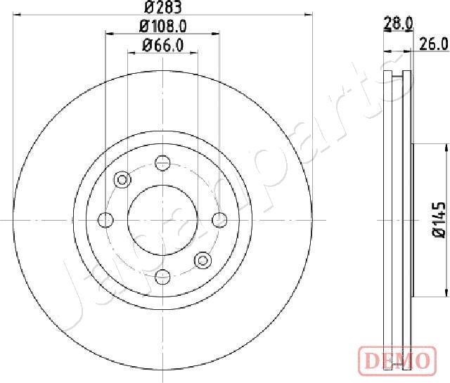 Japanparts DI-0627C - Гальмівний диск autozip.com.ua