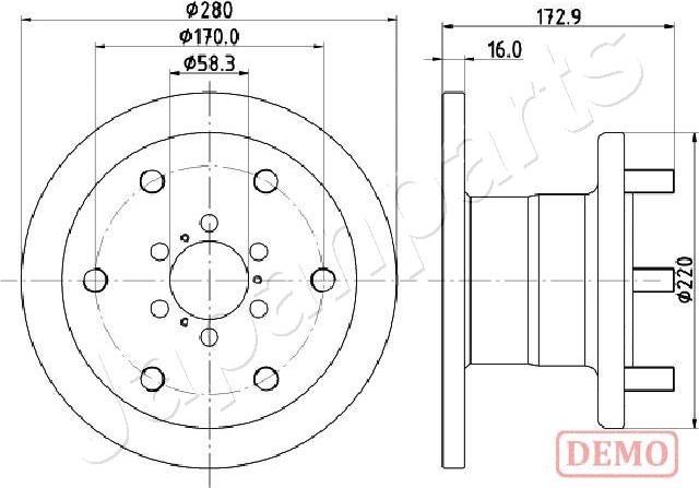 Japanparts DI-0255C - Гальмівний диск autozip.com.ua