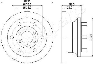Japanparts DI-0256 - Гальмівний диск autozip.com.ua