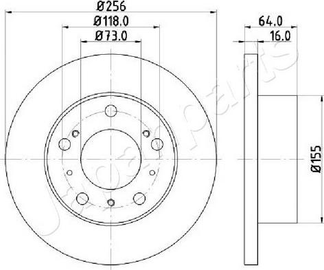 Japanparts DI-0267C - Гальмівний диск autozip.com.ua