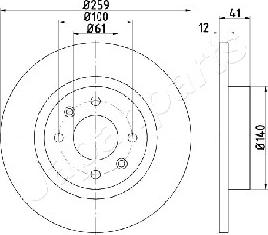 Japanparts DI-0719 - Гальмівний диск autozip.com.ua