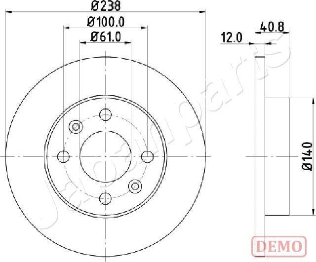 Japanparts DI-0714C - Гальмівний диск autozip.com.ua