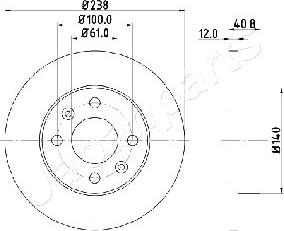 Japanparts DI-0714 - Гальмівний диск autozip.com.ua