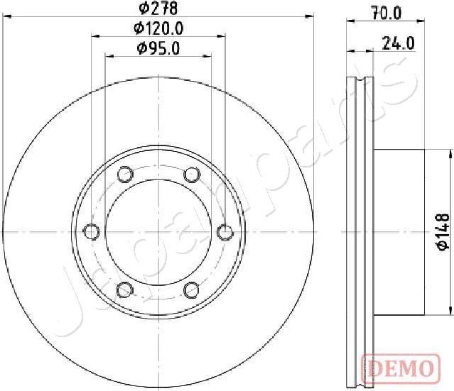 Japanparts DI-0715C - Гальмівний диск autozip.com.ua