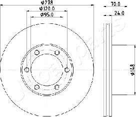 Japanparts DI-0715 - Гальмівний диск autozip.com.ua