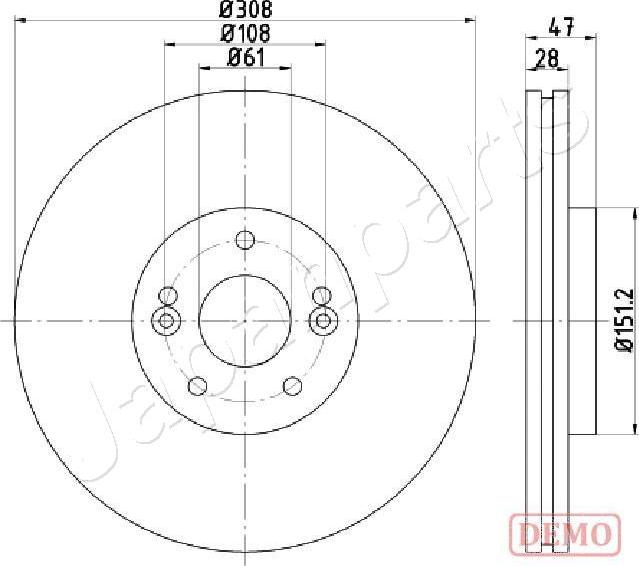 Japanparts DI-0713C - Гальмівний диск autozip.com.ua