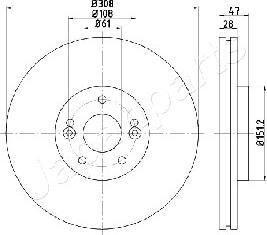 Japanparts DI-0713 - Гальмівний диск autozip.com.ua