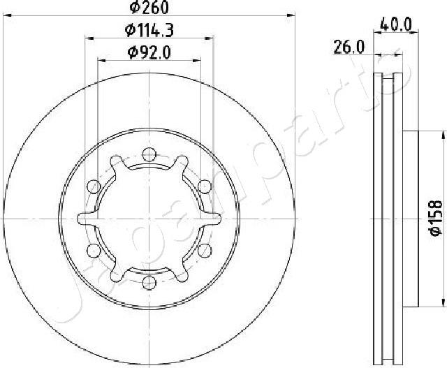 Japanparts DI-180C - Гальмівний диск autozip.com.ua