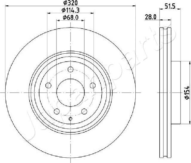 Japanparts DI-368C - Гальмівний диск autozip.com.ua