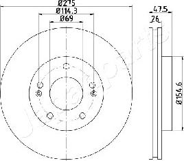 Japanparts DI-H33 - Гальмівний диск autozip.com.ua