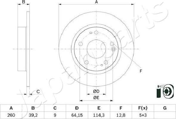 Japanparts DP-428C - Гальмівний диск autozip.com.ua