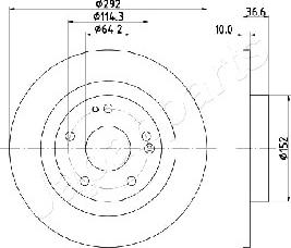 Japanparts DP-427 - Гальмівний диск autozip.com.ua