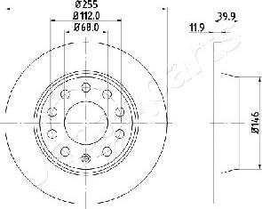 Japanparts DP-0907 - Гальмівний диск autozip.com.ua