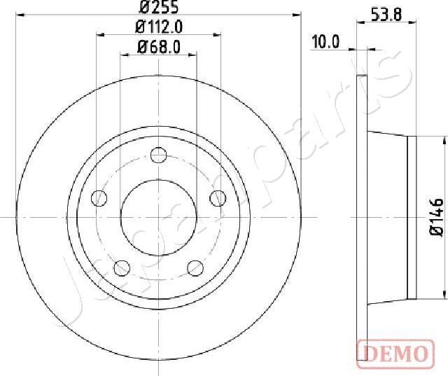 Japanparts DP-0914C - Гальмівний диск autozip.com.ua