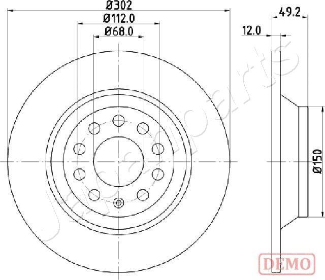 Japanparts DP-0915C - Гальмівний диск autozip.com.ua