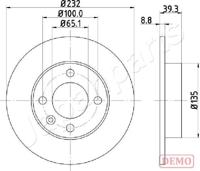 Japanparts DP-0921C - Гальмівний диск autozip.com.ua