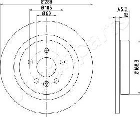 Japanparts DP-0404 - Гальмівний диск autozip.com.ua