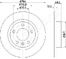 Japanparts DP-0400 - Гальмівний диск autozip.com.ua