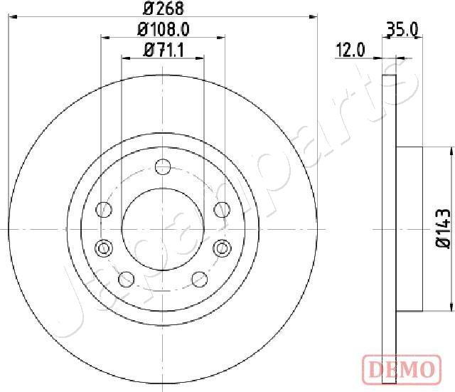 Japanparts DP-0408C - Гальмівний диск autozip.com.ua