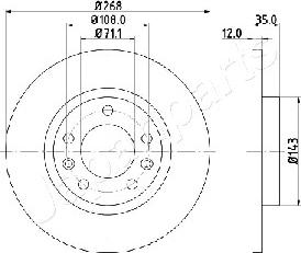 Japanparts DP-0408 - Гальмівний диск autozip.com.ua