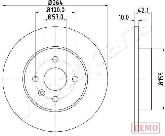 Japanparts DP-0407C - Гальмівний диск autozip.com.ua