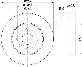 Japanparts DP-0407 - Гальмівний диск autozip.com.ua