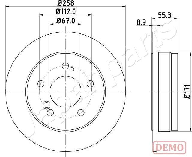 Japanparts DP-0504C - Гальмівний диск autozip.com.ua