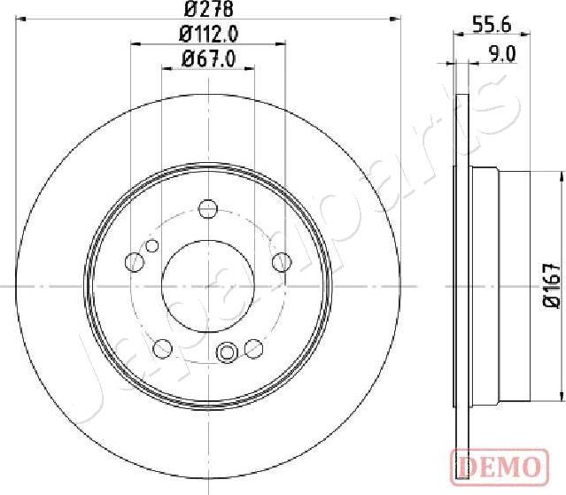 Japanparts DP-0505C - Гальмівний диск autozip.com.ua